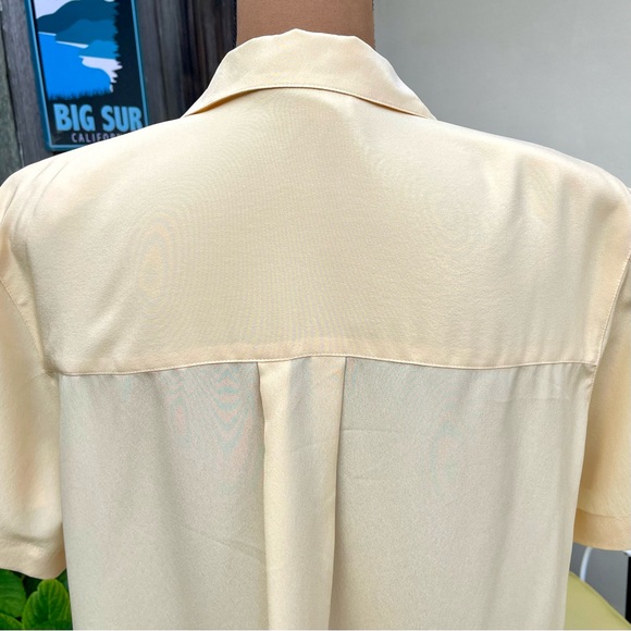 VTG Jones New York Short Sleeved Button Up Blouse Oversized/Relaxed Yellow 10 - Picture 8 of 13
